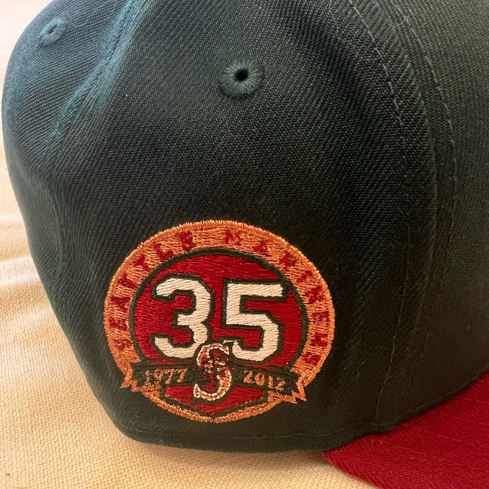 Seattle SuperSonics inspired Black and Red Baseball Cap with Embroidered Patch